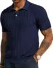 Liu Ming Oem New Products Fashionable Solid Color Knitted Sweater Casual Short Sleeve Ribbed Knit T Shirt Top for Men