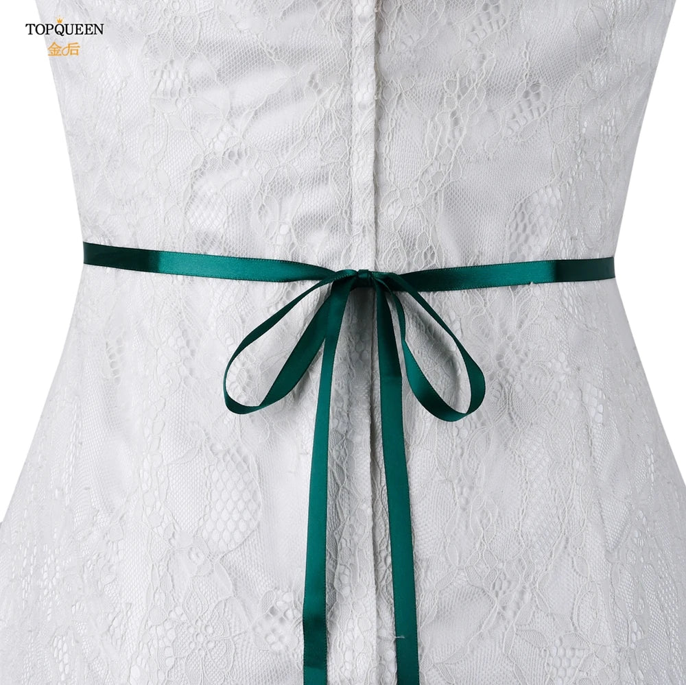 TOPQUEEN Wedding Belts and Sashes Handmade Beaded Belts for Dresses Pearl and Rhinestone Trim SIlver Gold Wedding Belt S383