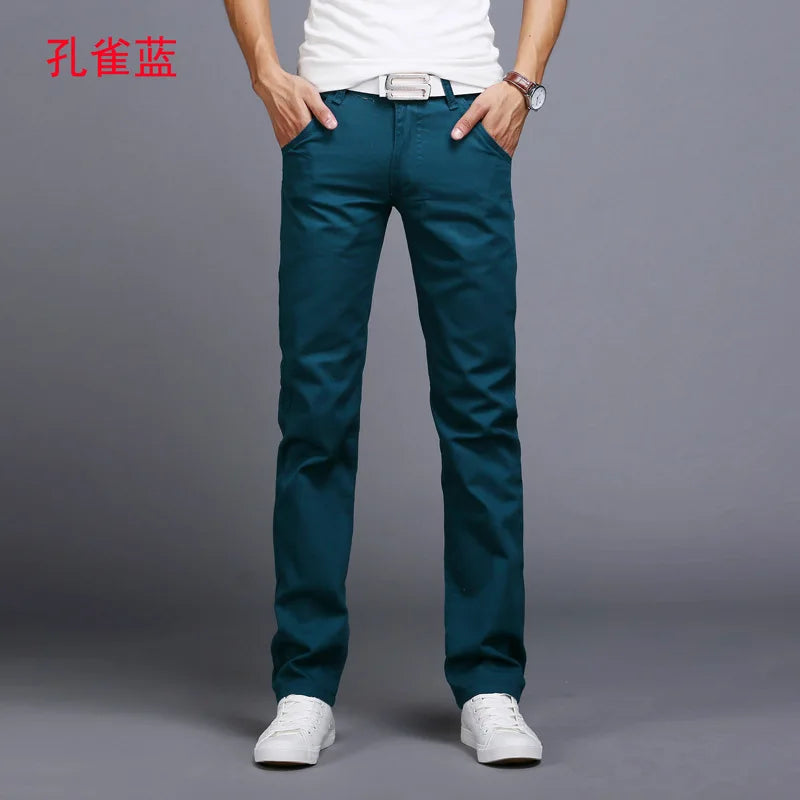 2022 Spring Autumn New Casual Pants Men Cotton Slim Fit Chinos Fashion Trousers Male Brand Clothing Plus Size 9 colour 919