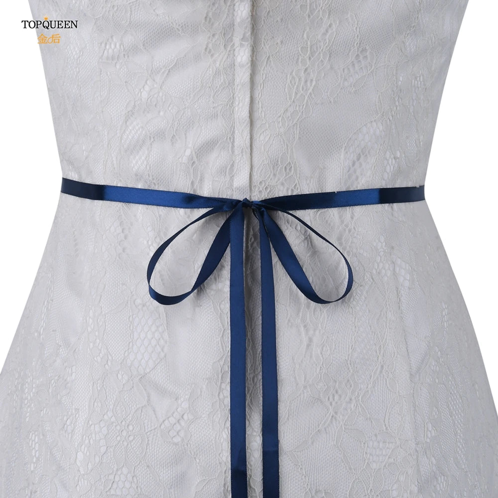 TOPQUEEN Wedding Belts and Sashes Handmade Beaded Belts for Dresses Pearl and Rhinestone Trim SIlver Gold Wedding Belt S383