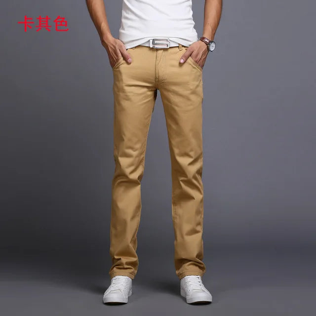 2022 Spring Autumn New Casual Pants Men Cotton Slim Fit Chinos Fashion Trousers Male Brand Clothing Plus Size 9 colour 919