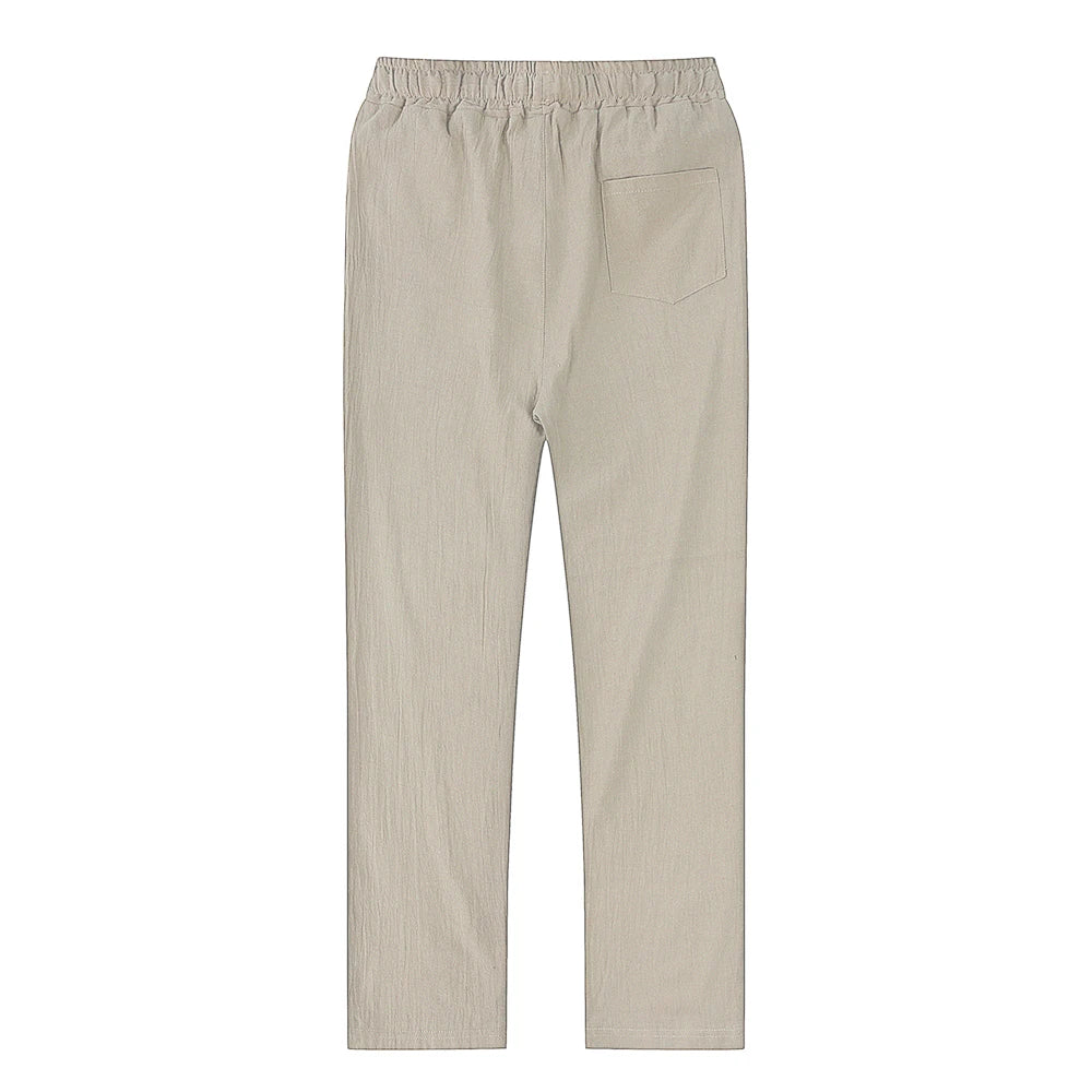 New Spring Summer Men's Cotton Linen Pants Breathable Solid Color Linen Trousers Men Casual Fitness Streetwear S-3Xl