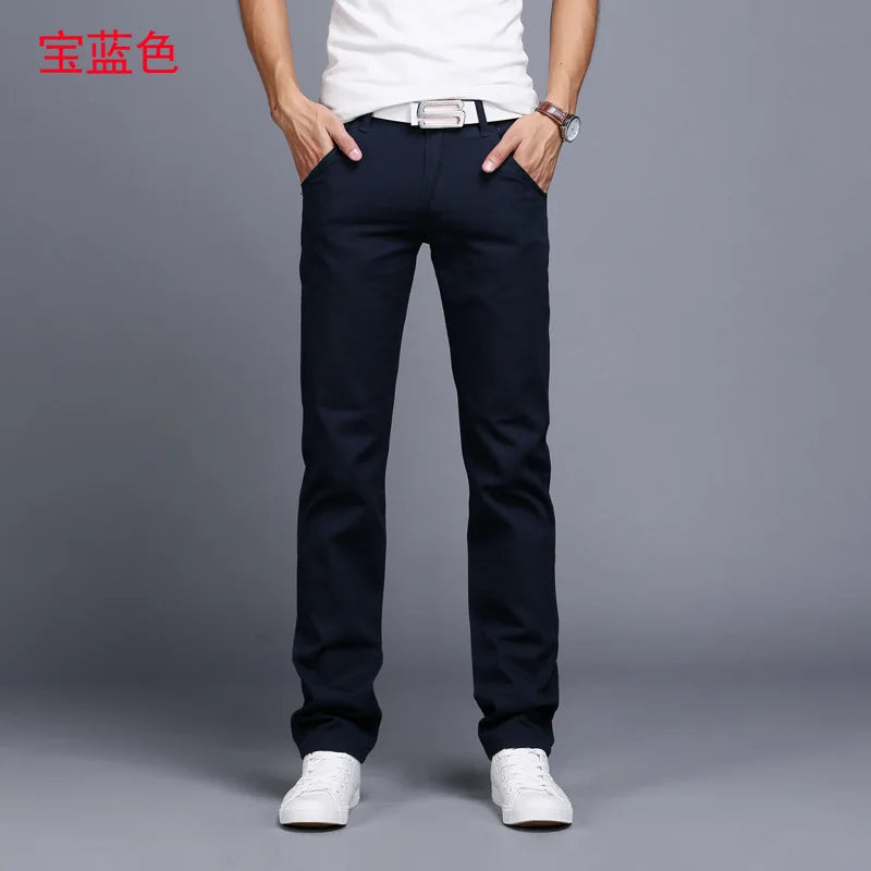 2022 Spring Autumn New Casual Pants Men Cotton Slim Fit Chinos Fashion Trousers Male Brand Clothing Plus Size 9 colour 919