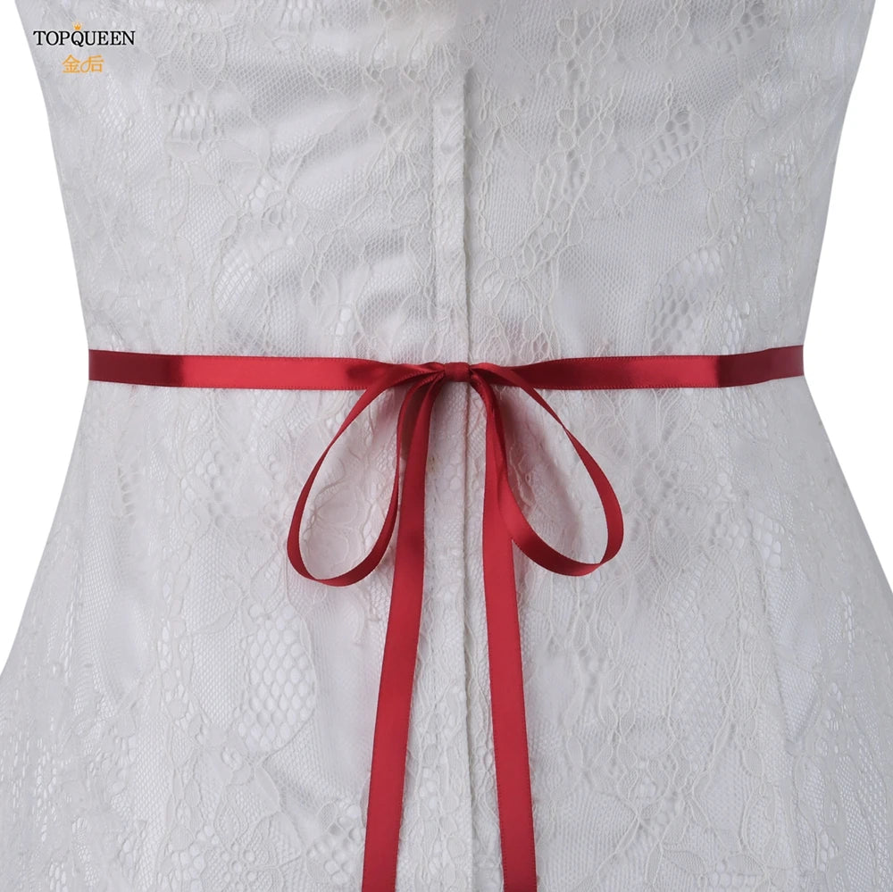 TOPQUEEN Wedding Belts and Sashes Handmade Beaded Belts for Dresses Pearl and Rhinestone Trim SIlver Gold Wedding Belt S383