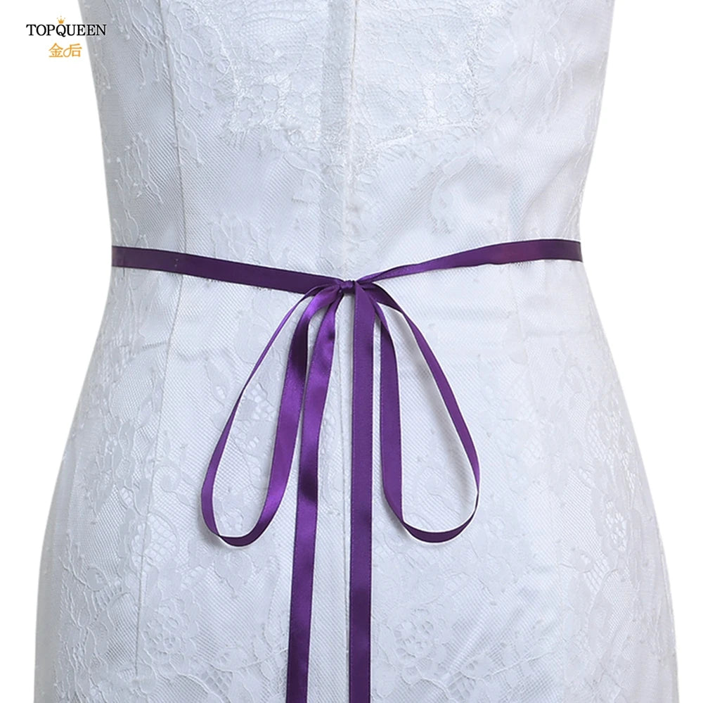 TOPQUEEN Wedding Belts and Sashes Handmade Beaded Belts for Dresses Pearl and Rhinestone Trim SIlver Gold Wedding Belt S383