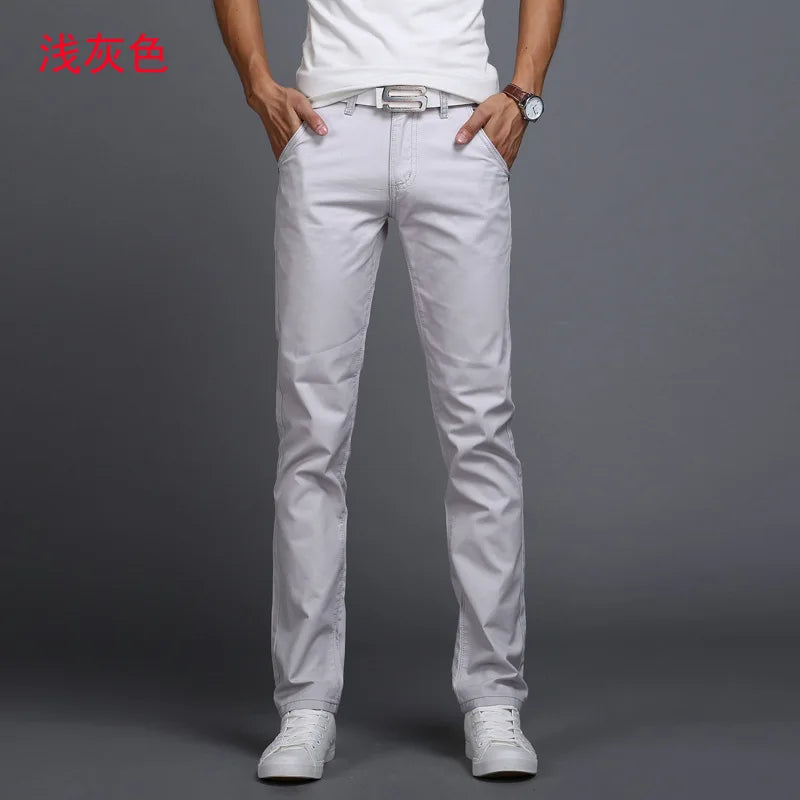 2022 Spring Autumn New Casual Pants Men Cotton Slim Fit Chinos Fashion Trousers Male Brand Clothing Plus Size 9 colour 919