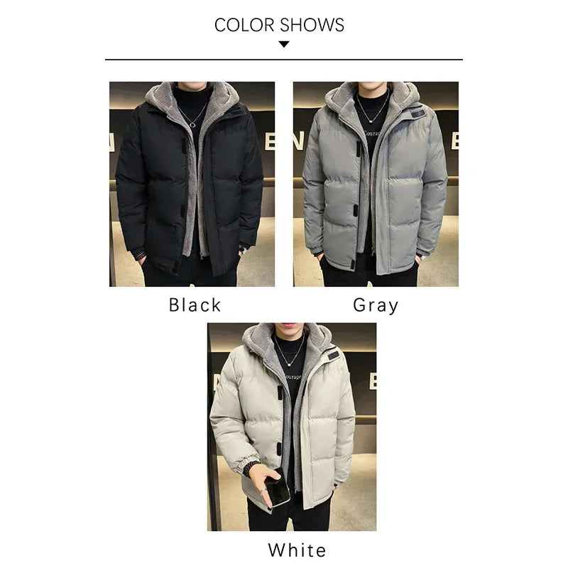 TFETTERS Brand Fake Two Pieces Parkas for Mens 2026 Autumn Winter New Loose Zip-up Hooded Jackets Man Korean Fashion Casual Coat