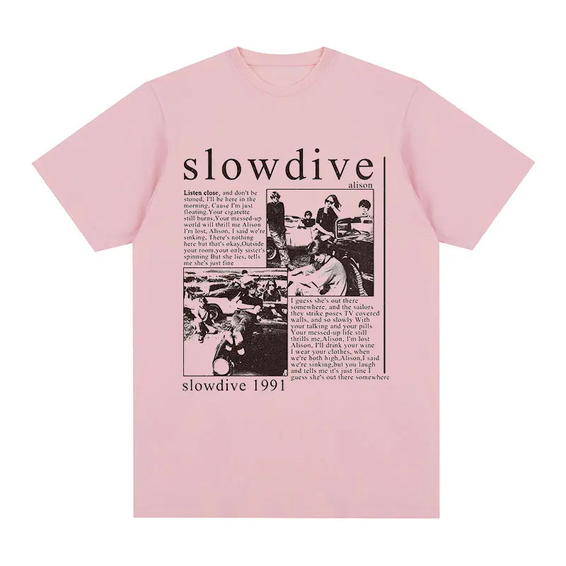 Slowdive Alison 1991 Vintage T-shirt Tour 90s Classic Cotton Men T shirt New TEE TSHIRT Womens Tops Unisex