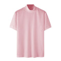 New Summer Fashion Tight T-shirt Casual Streetwear Textured High-neck Solid Color Short-sleeved Bottoming Tees Korean Style Tops