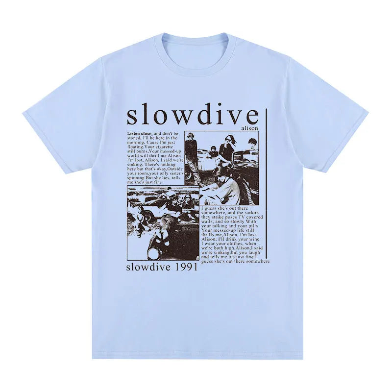 Slowdive Alison 1991 Vintage T-shirt Tour 90s Classic Cotton Men T shirt New TEE TSHIRT Womens Tops Unisex
