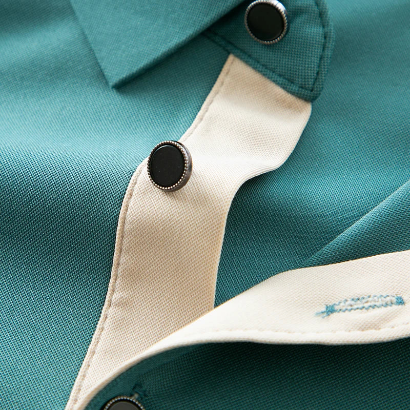 BROWON New Collection 2026 Golf Shirts Mens Short Sleeve Solid Color Turn Down Collar Business Plain Shirt for Man