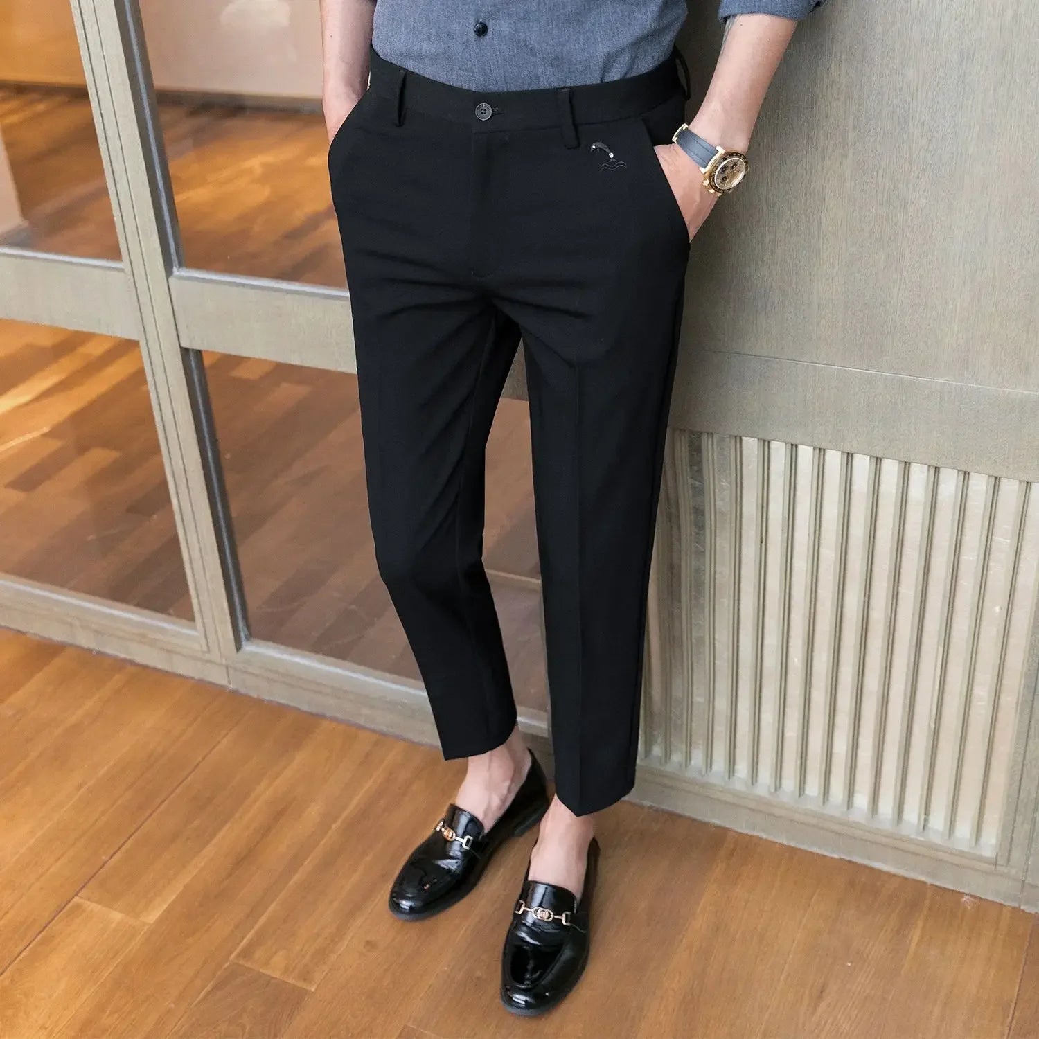Business Baggy Office Trousers for Men Straight Summer Thin Loose Casual Pants Man Tailoring Clothes Cheap High Quality Sale Y2k