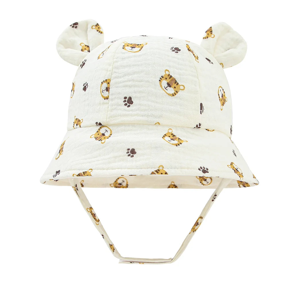 Spring Autumn Print Baby Bucket Hat Soft Cotton Girls Boys Outdoor Casual Panama Sun Cap Summer Infant Toddler Fisherman Hats
