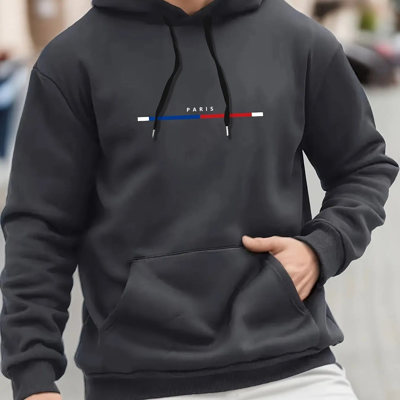 Parisian Print Hoodies for Men's Casual, Sporty and Simple Style in The Autumn and Winter Fashion Street. Harajuku Hoodies