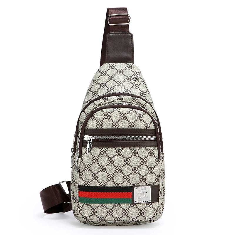 Men's Multifunction Messenger Bag Shoulder Cloth Chest Bags Crossbody Casual Handbag with Earphone Hole