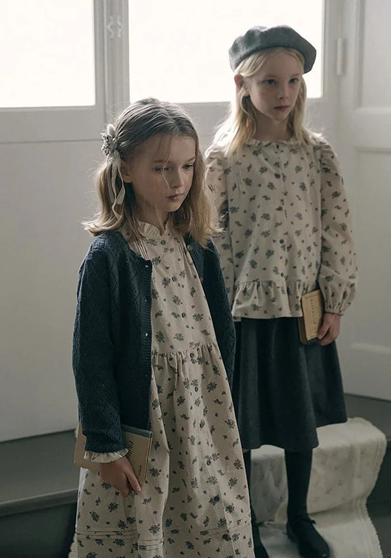 Lou 2025 Autumn Kids Blouse Tee Warm Knit Sweaters Cardigan Winter Down Coat Outwear Floral Girl Skirt Dress Child Pant Cloth