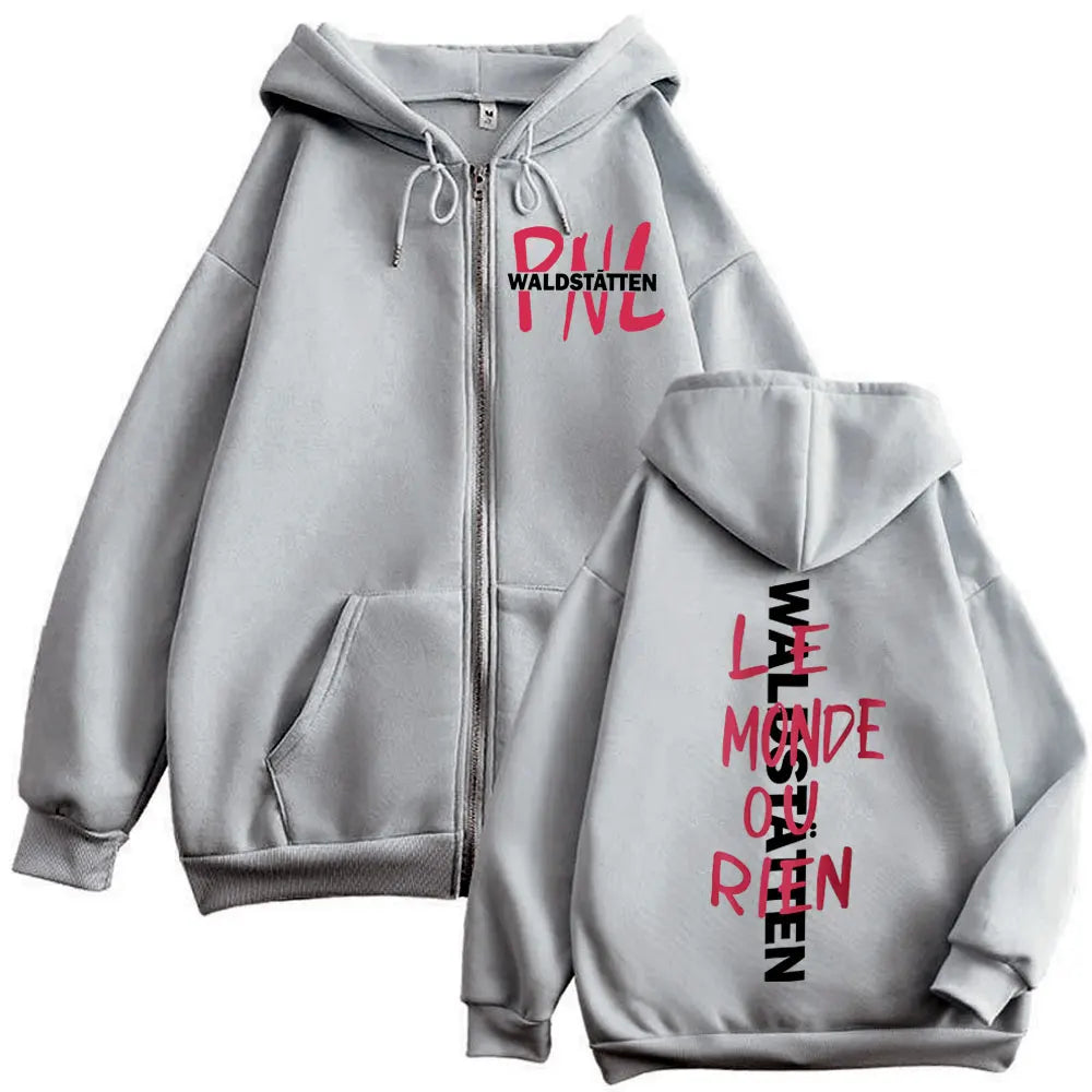 Limited French Rap Group PNL Le Monde Ou Rien Merch Zipper Hoodies Fashion Hip Hop Zip Up Pullovers Men Women Casual Sweatshirt