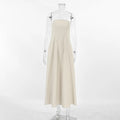2025 Women Summer Sleeveless Sexy Long Dress 45% Cotton And 55% Linen Loose Style Strapless Maxi Dress Vestidos Clothes