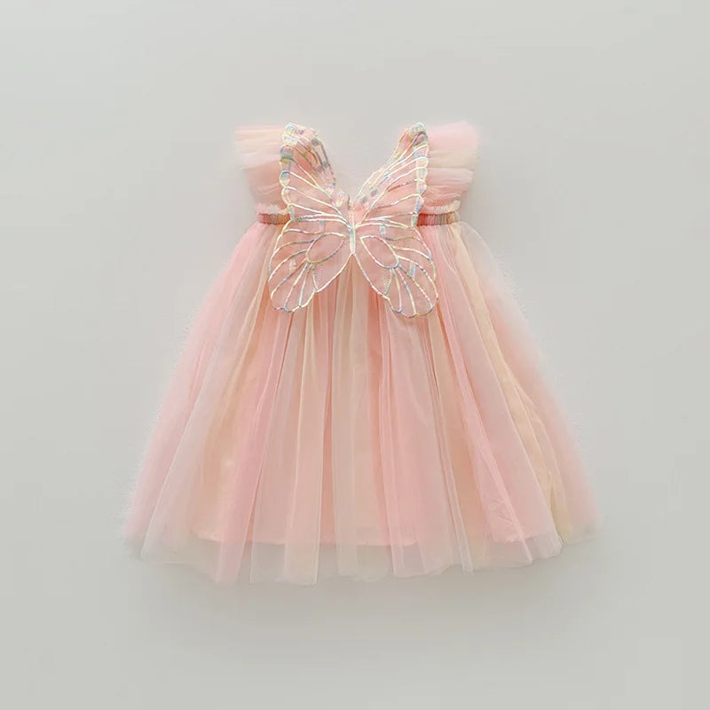 1-7T Toddler Kid Baby Girl Clothes Off Shoulder Heart Print Girls Dress Elegant Summer Sundress Beach Princess Dress Outfit