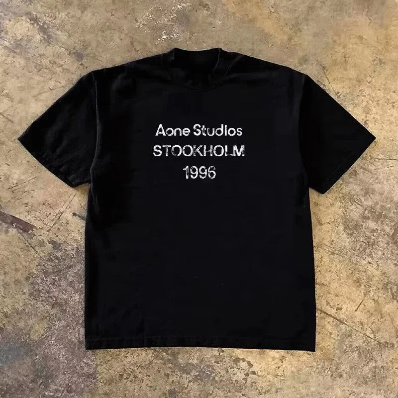 Summer Fashion Trend Luxury Brand Letter Printed T-shirt Men's and Women's Cotton T-shirt Short Sleeved T-shirt Unisex Top