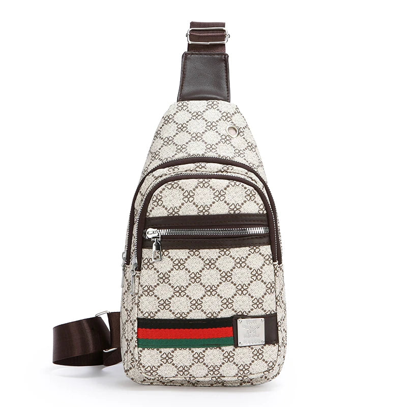 Men's Multifunction Messenger Bag Shoulder Cloth Chest Bags Crossbody Casual Handbag with Earphone Hole
