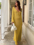 Tornova 2025 New Crochet Beach Maxi Dress Women's Sexy Knitted Hollow Bikini Swimsuit Cover-Up Sun Protection Dress See Through