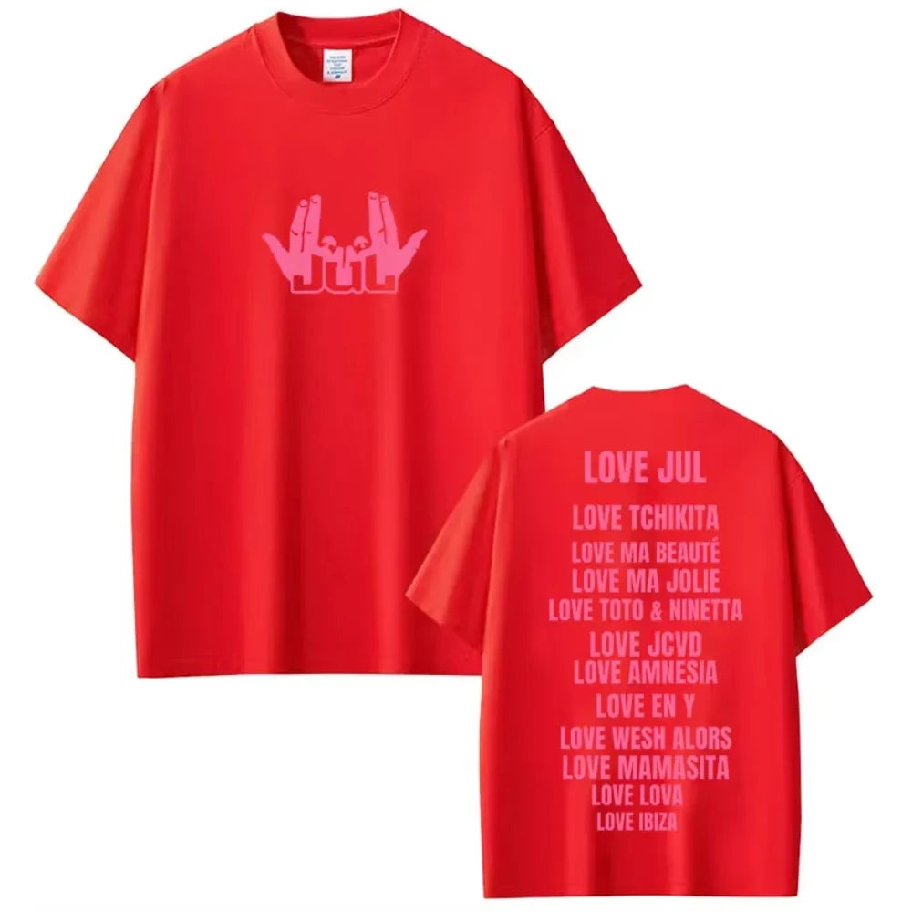 Rapper Jul Love Jul Classic Graphic T-shirts  Women Fashion Hip Hop Short Sleeve Cotton Classic T-shirts Streetwear
