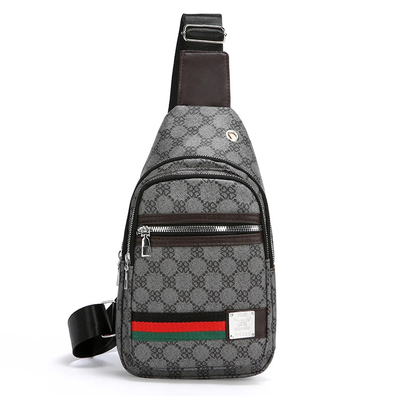 Men's Multifunction Messenger Bag Shoulder Cloth Chest Bags Crossbody Casual Handbag with Earphone Hole