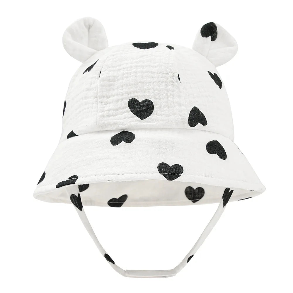 Spring Autumn Print Baby Bucket Hat Soft Cotton Girls Boys Outdoor Casual Panama Sun Cap Summer Infant Toddler Fisherman Hats