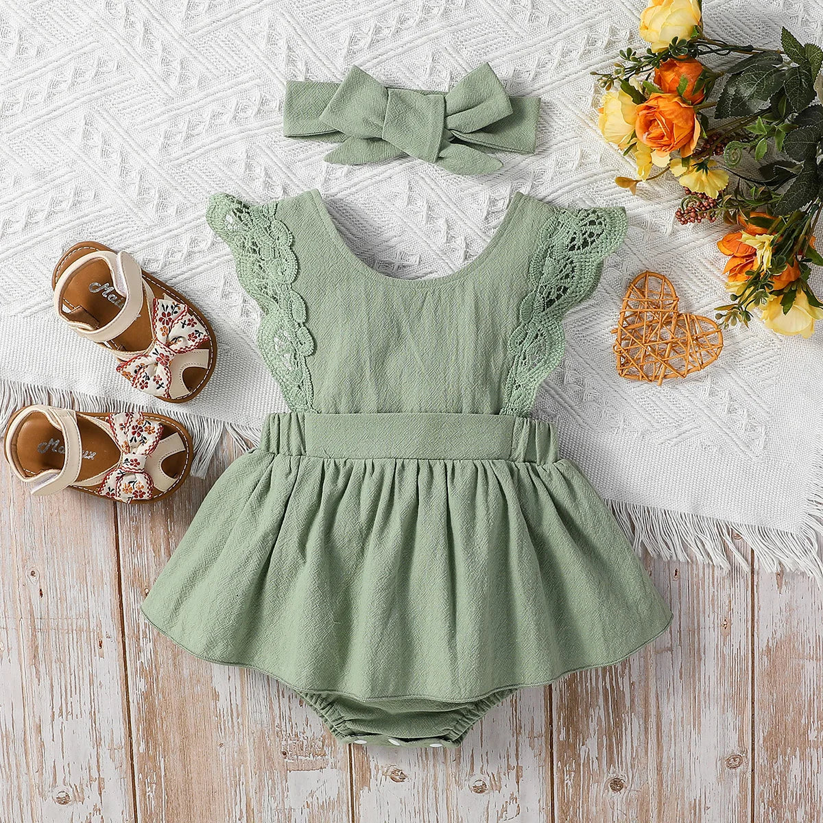 Baby Girls Summer Soild Sleeveless 100% Cotton Square Collar Soft Vacation Kids Dress