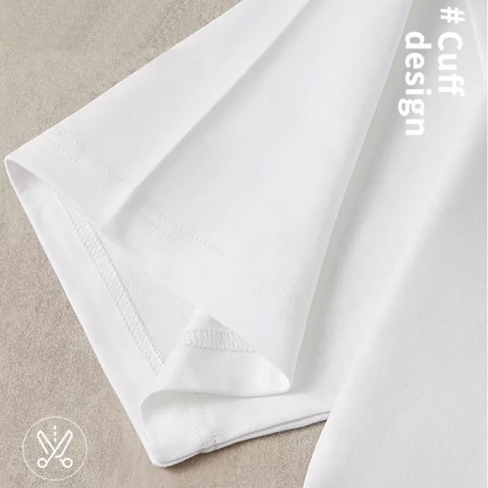 100% Pure Cotton Men T-shirt High End Brand Summer Breathable Short Sleeve Round Neck Casual Fashion Tops Tees