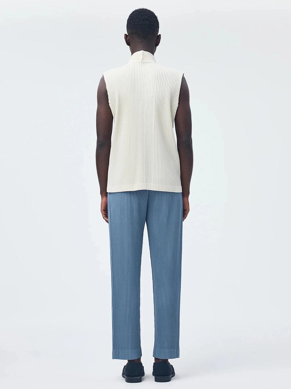 Miyake Pleated Homme Plisse Tie collar Tops