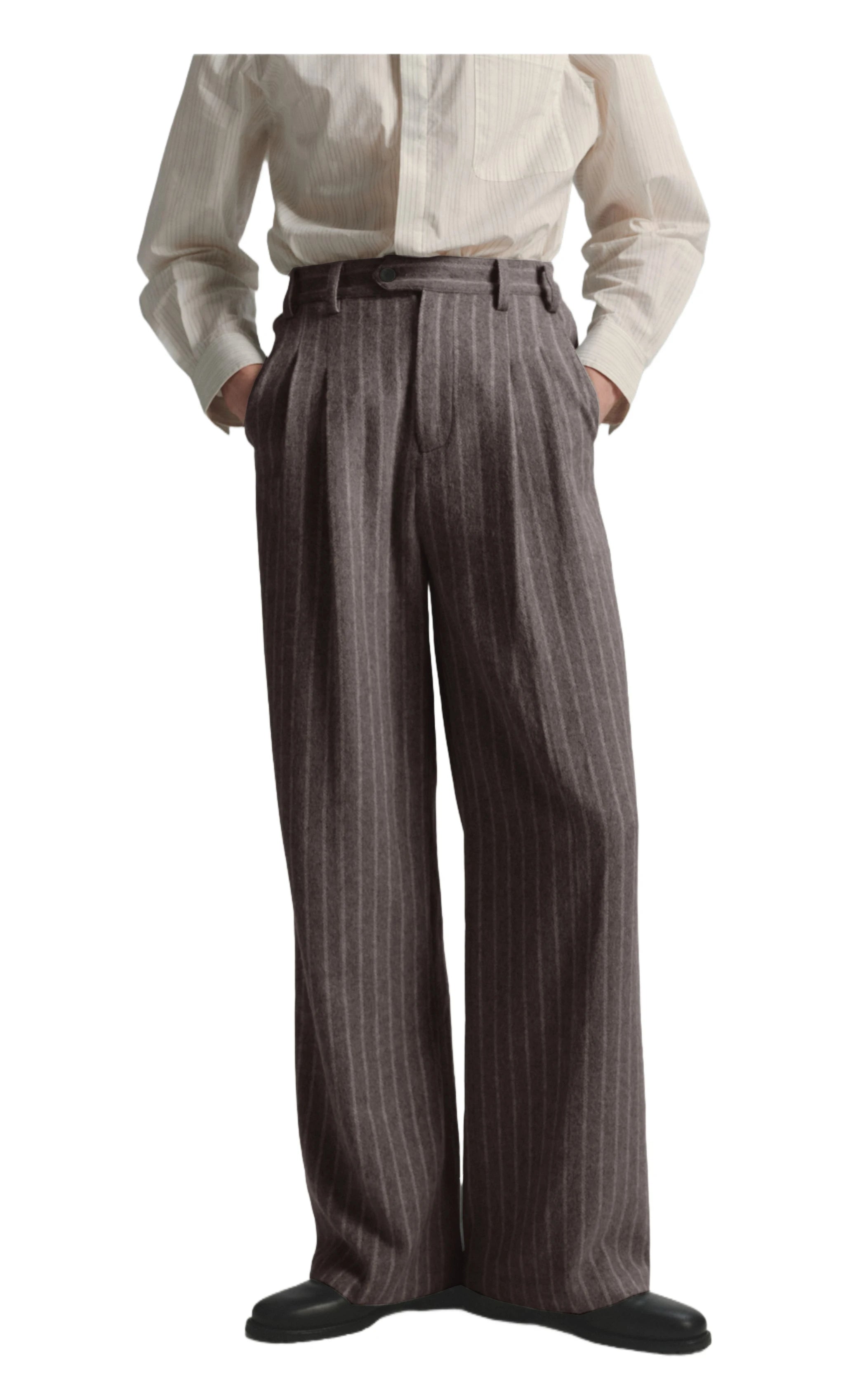 Boutique Fashion Solid Color Plaid Striped Men's Casual Business Office Formal Casual Suit Pants Groom's Wedding Dress Trousers