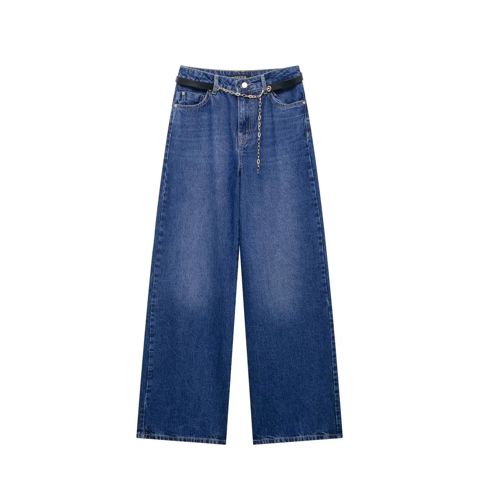 Elegant Women's Suits Denim Sleeveless Irregular Short Vest Wide Legs Long Jeans 2025 Autumn Street Fashion Ladies Pants Sets
