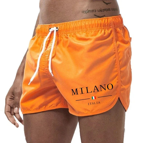 2025 Summer Men's Beach Shorts Urban Print Beach Trunks Jogging Casual Pants Quick Drying Swimming Homme Surf Lightweight Shorts
