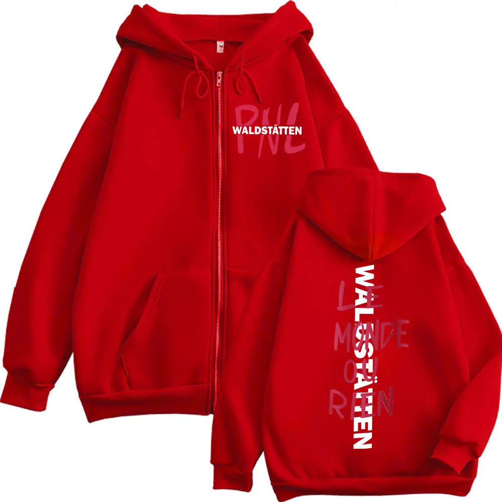 Limited French Rap Group PNL Le Monde Ou Rien Merch Zipper Hoodies Fashion Hip Hop Zip Up Pullovers Men Women Casual Sweatshirt