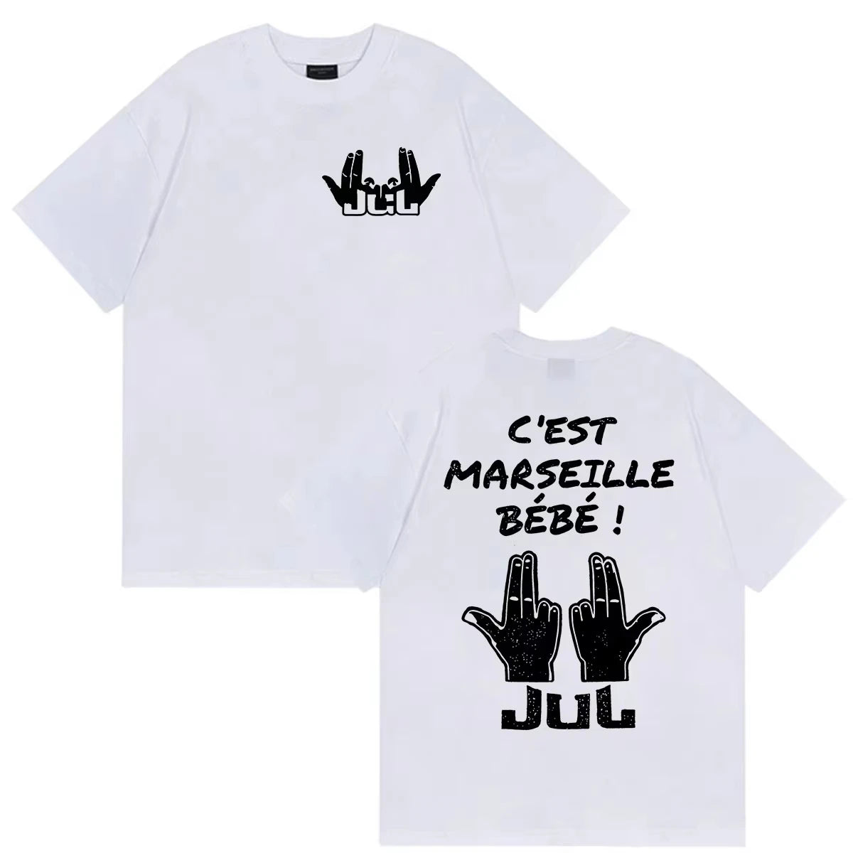 JUL C'est Marseille Bébé Album 2026 Print T Shirts Men Women Clothing Fans Short Sleeve T-shirt Casual pure Cotton Tops Tees