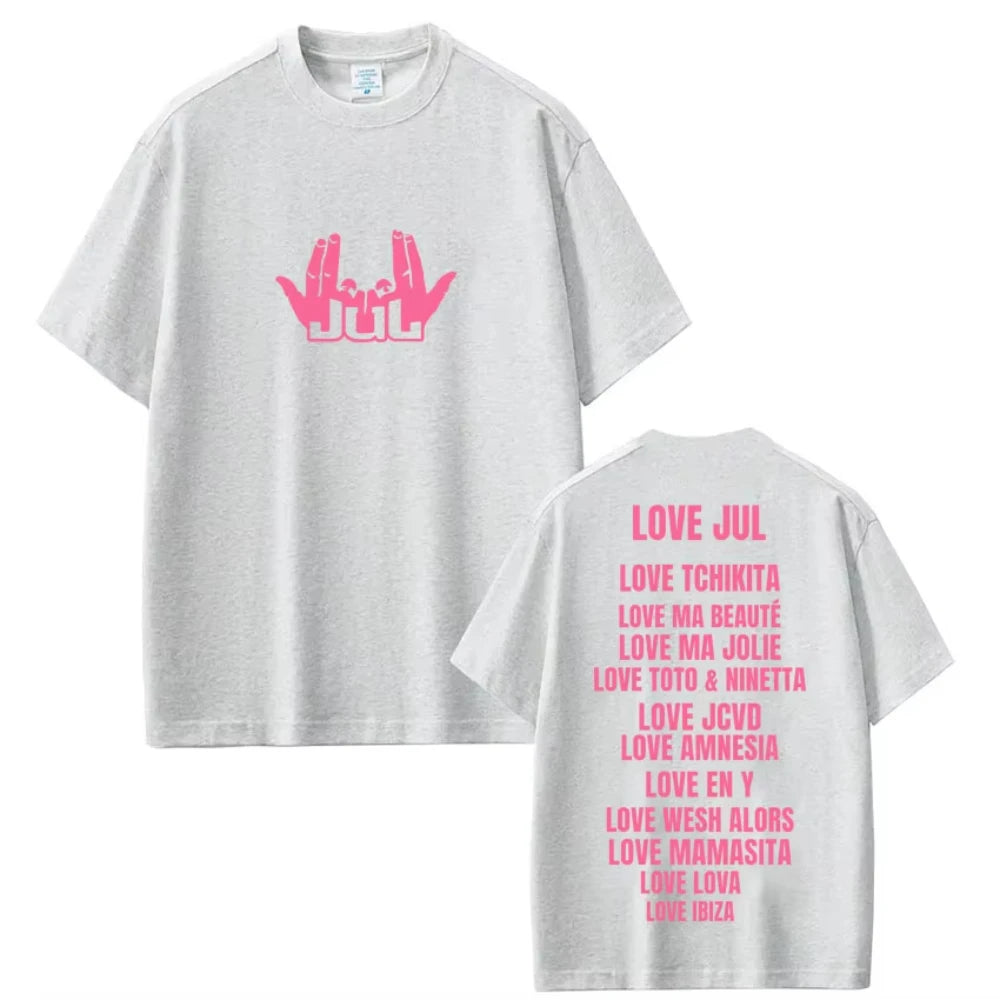 Rapper Jul Love Jul Classic Graphic T-shirts  Women Fashion Hip Hop Short Sleeve Cotton Classic T-shirts Streetwear