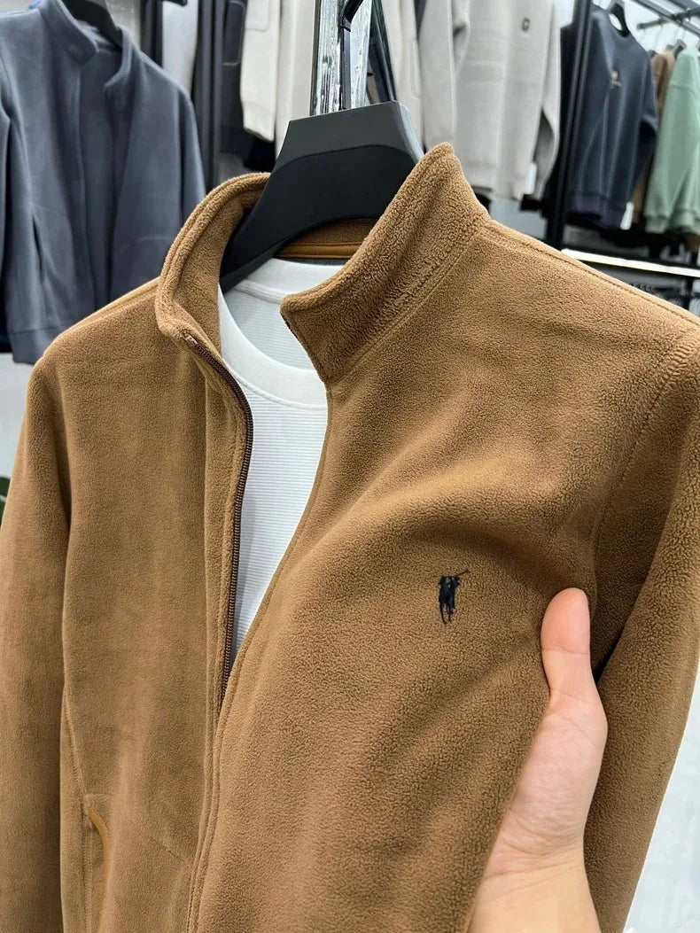 High end brand cardigan sweatshirt men's 2025 new designer fashion Paul embroidery plush coat autumn warm and thick casual jacke