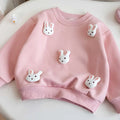 Children's Sweatshirt Spring and Autumn Three-dimensional Rabbit Girl Kids Versatile Cute Cartoon Top Pullover Baby Clothing