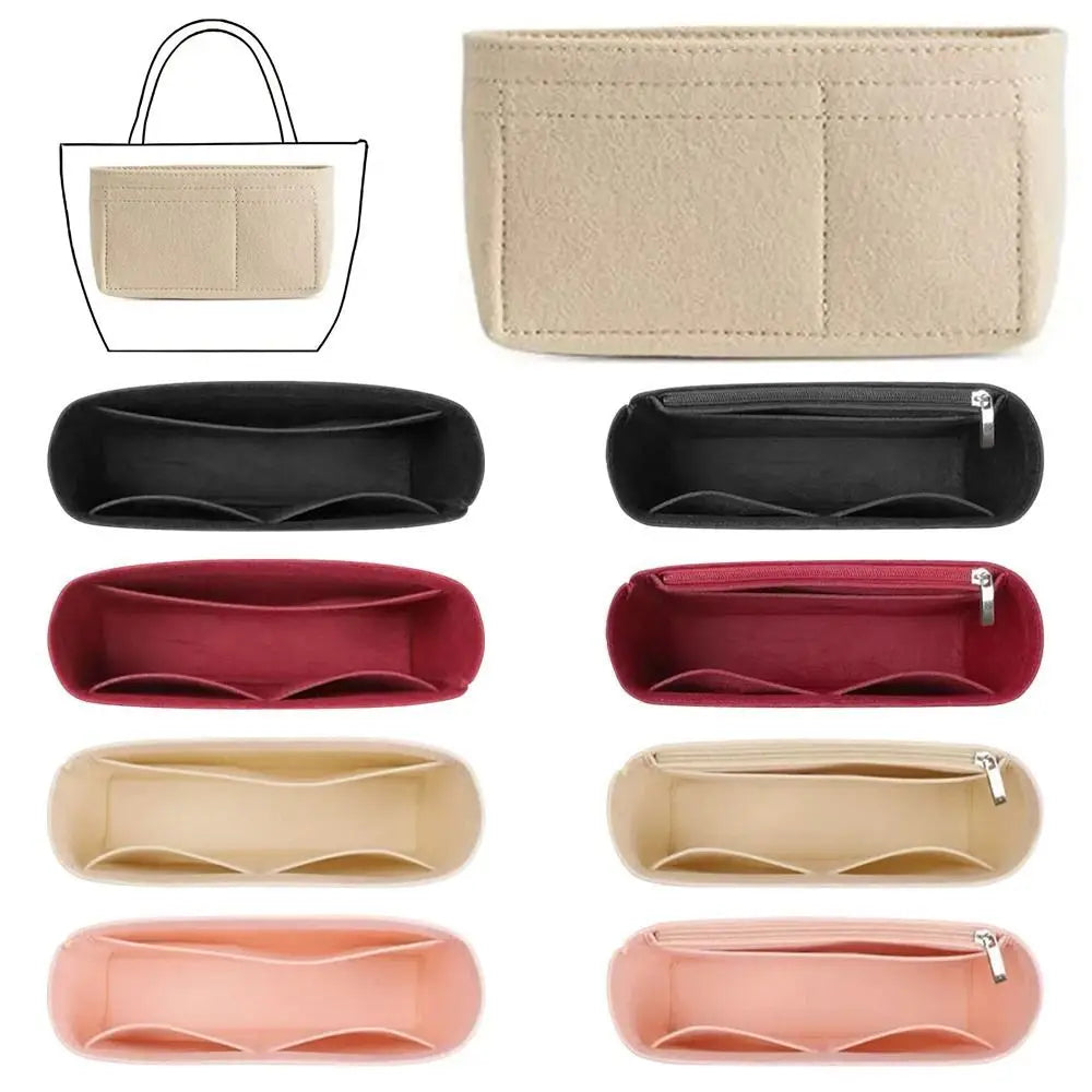 1Pcs Multi-Pocket Bag Organizer for Longchamp Mini Bag Storage Bag The Liner Bag Felt Purse Insert Handbag Liner Bag