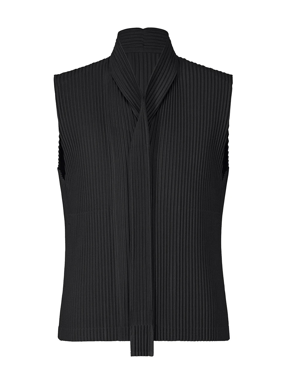 Miyake Pleated Homme Plisse Tie collar Tops