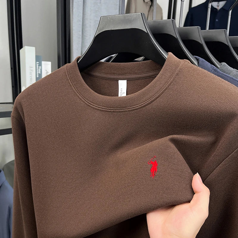 Luxury brand long sleeve T-shirt men's autumn Paul trendy exquisite pony embroidery pullover loose casual round neck sweatshirt