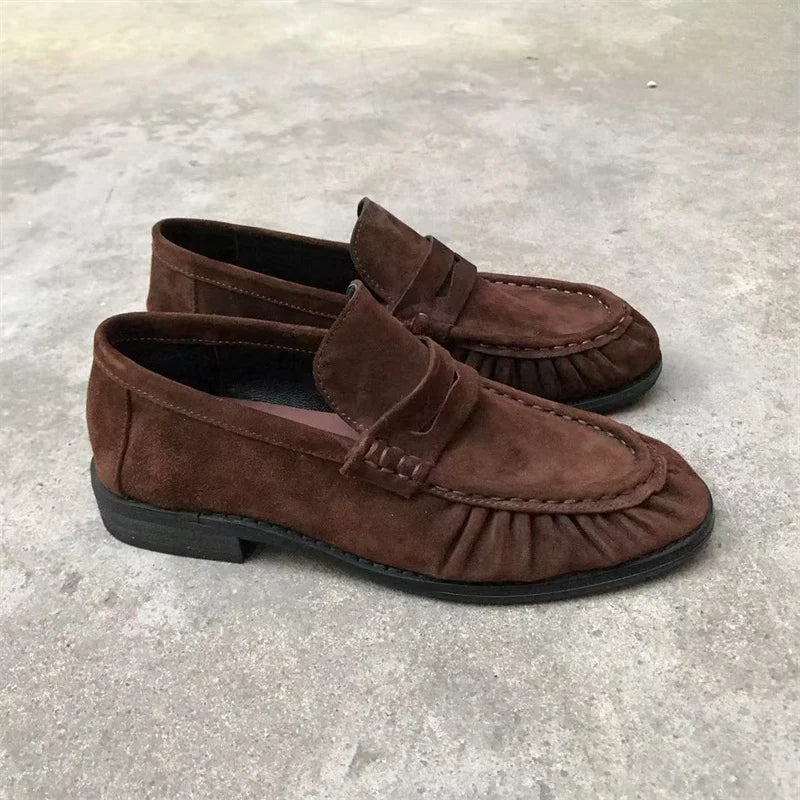 High Quality French Flats Women Shoes Retro Brown Ladies Shoes Woman Fashion Brand Designer Shoes for Women