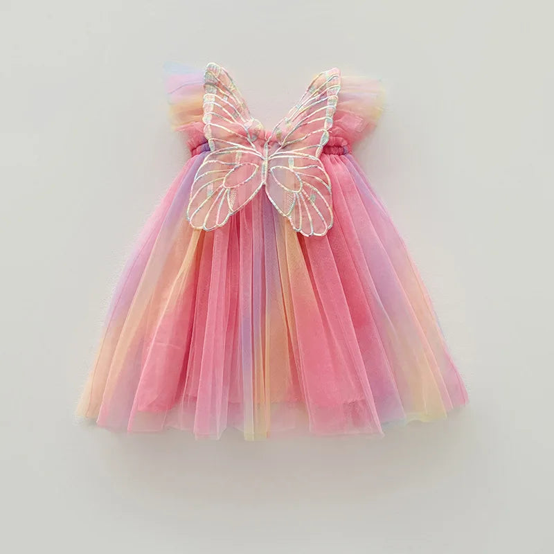 1-7T Toddler Kid Baby Girl Clothes Off Shoulder Heart Print Girls Dress Elegant Summer Sundress Beach Princess Dress Outfit