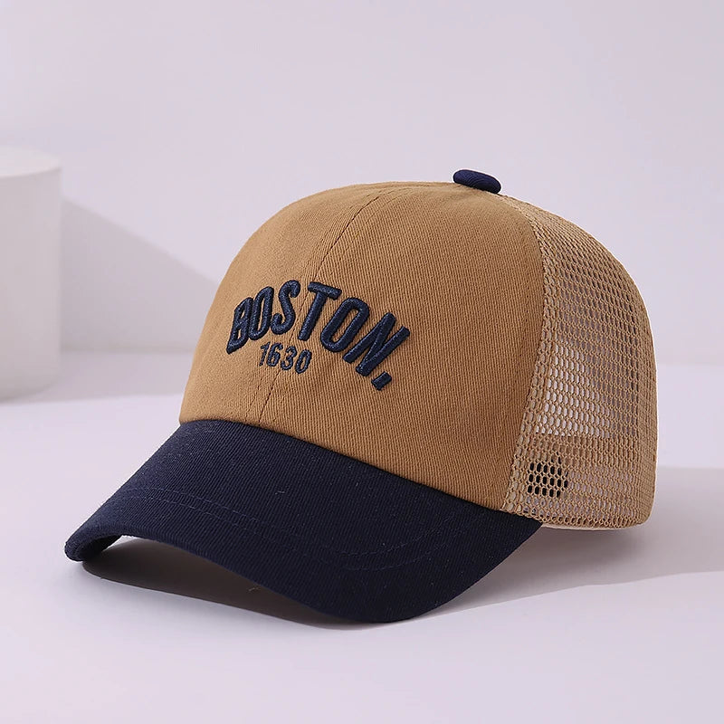Baby Mesh Baseball Cap Kids Summer Sun Hat Letter Peaked Hats 1-3year Boys Girls Hollow Breathable Sunscreen Caps Children Visor