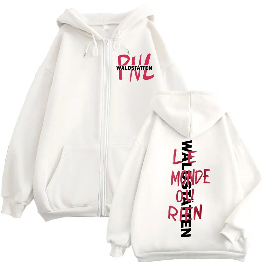 Limited French Rap Group PNL Le Monde Ou Rien Merch Zipper Hoodies Fashion Hip Hop Zip Up Pullovers Men Women Casual Sweatshirt