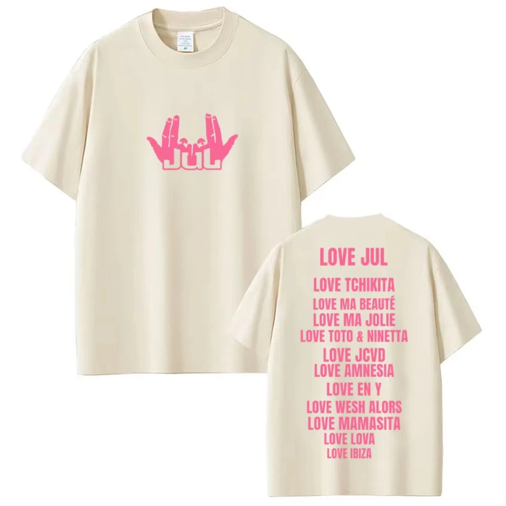 Rapper Jul Love Jul Classic Graphic T-shirts  Women Fashion Hip Hop Short Sleeve Cotton Classic T-shirts Streetwear