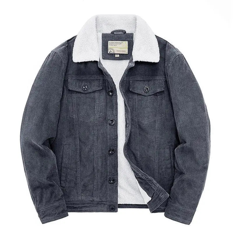Men's Wear Single Breasted Loose Jacket Men's Corduroy Jacket Coat Winter Jacket Fashion Coat Casual Plush Outfit Winproof Coats