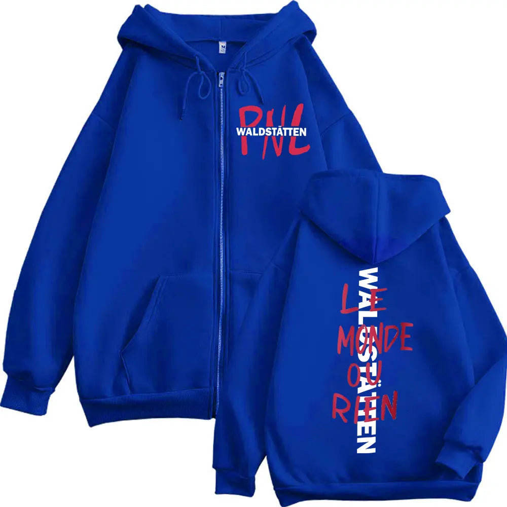 Limited French Rap Group PNL Le Monde Ou Rien Merch Zipper Hoodies Fashion Hip Hop Zip Up Pullovers Men Women Casual Sweatshirt